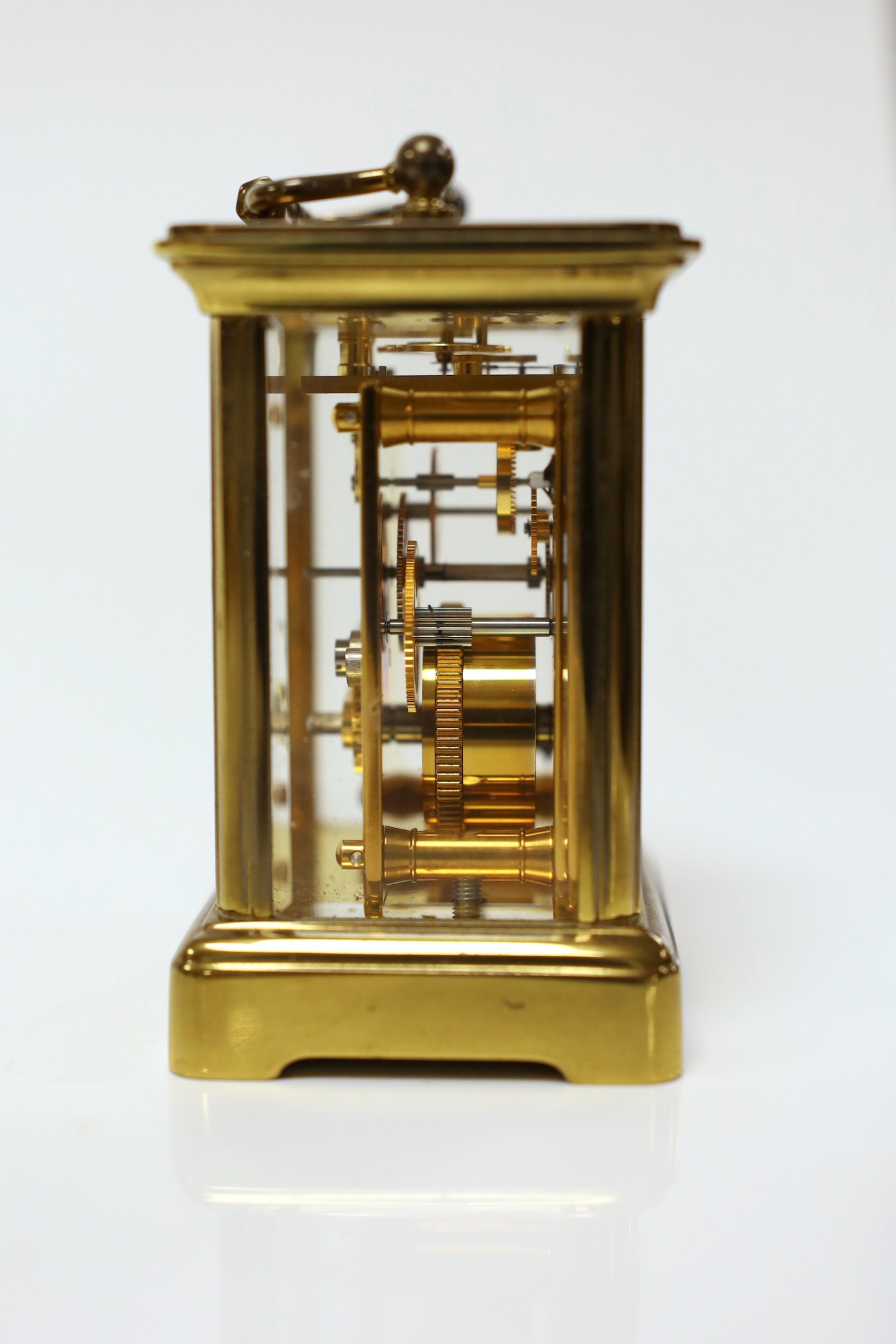 A Matthew Norman small brass carriage timepiece, 8cms high